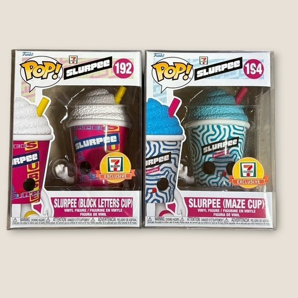 Funko Other - Funko Pop Slurpee 7-Eleven Exclusive Lot 192 Block Letters 194 Maze Cup Vinyl